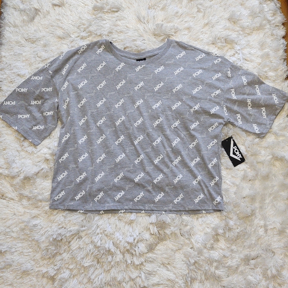 Pony all over print tee sz L